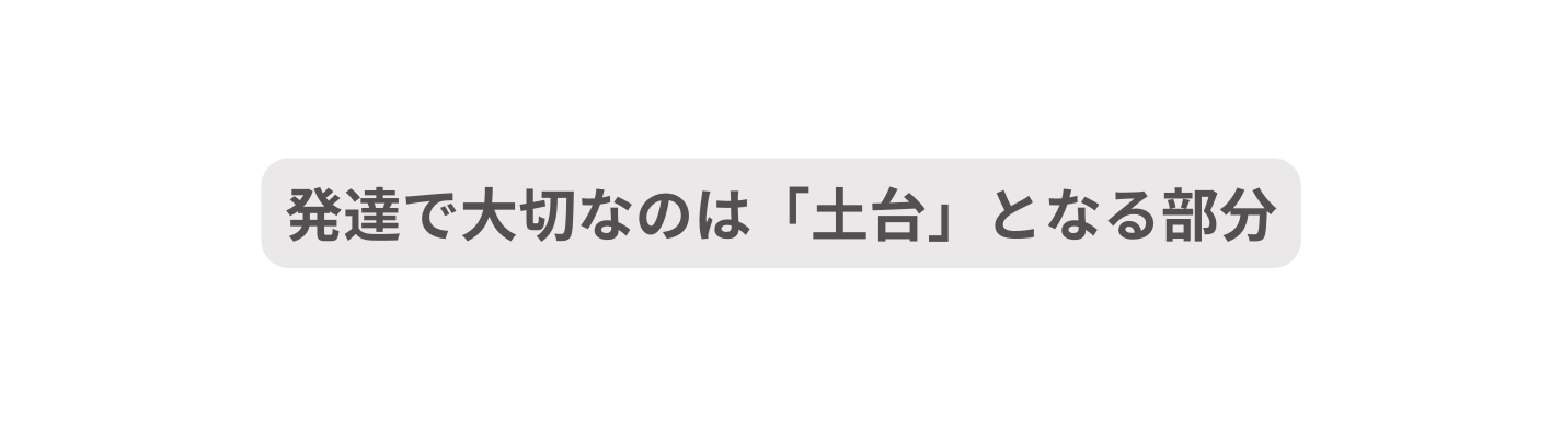 発達で大切なのは 土台 となる部分